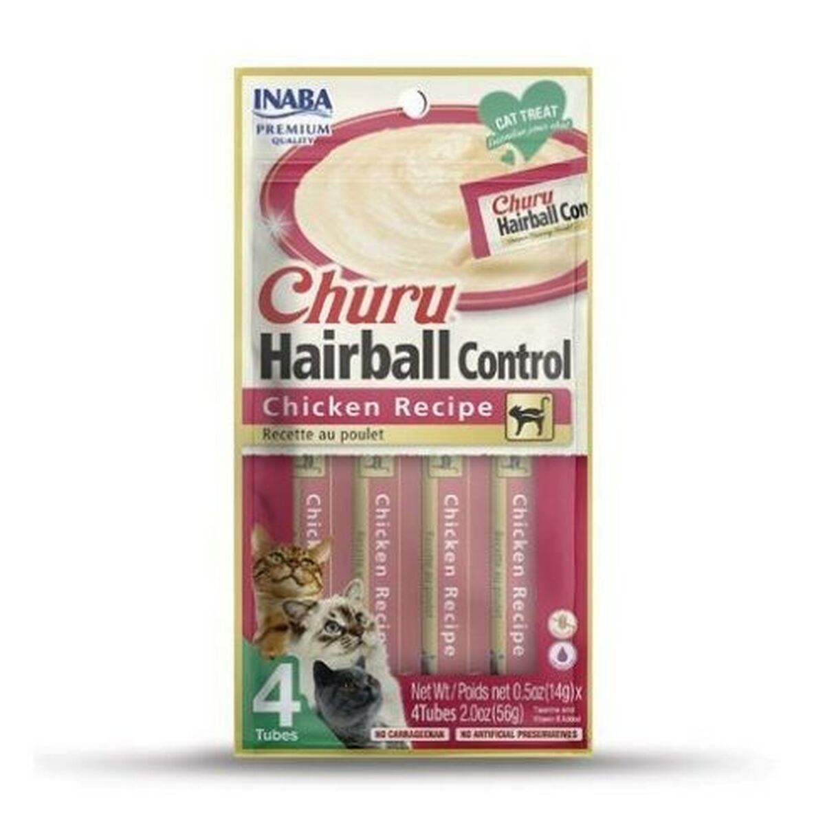 Snack for Cats Inaba Churu Hairball Control Chicken 4 x 14 g-0