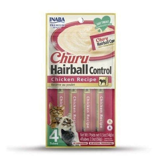 Snack for Cats Inaba Churu Hairball Control Chicken 4 x 14 g-0